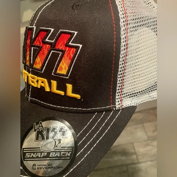 LA KISS Football Black and Orange Bottle Opener Snapback Hat NWOT